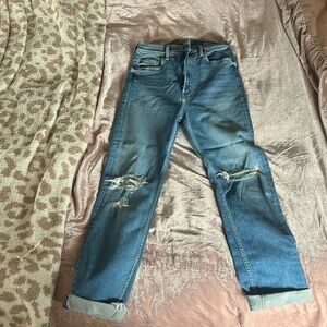 MOTHER jeans. Size 27. High waisted rider ankle fray.